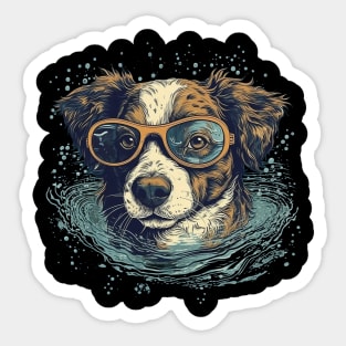 Swimming dog Sticker